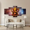 5 Pieces Hindu God Ganesha with Cosmic Planet Canvas Pictures HD Printed Wall Art for Living Room Decor Posters DropShipping