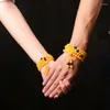 Charm armband baltiska gamla bivax armband 108 pärlor hand smycken kvinna bärnsten för män och kvinnor gåva gul armband