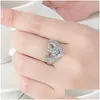 Band Rings N Zircon Stone Crystal Ring For Women Wedding Engagement Fashion Jewelry High Quatlity Drop Delivery Dhknp