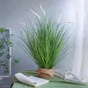 98cm 2PC Artificial Plants Green Grass Pompom Pampas Fake Flowers Party Wedding Garden With Outdoor Nordic Home Decoration 240325