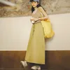 Scherma Maden giapponese Vintage High Waist Dulleging Long per le donne casual harajuku a-line gonna midi con abbigliamento a marchio tasche