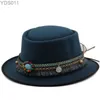 Chapeaux à bord large seau Classic Wool Soft Felt Pork Pie Chapeau Fedora Mens Hiver Curvé YQ240403