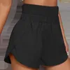 Damen-Shorts für Damen, Sommer, Sport, hohe elastische Taille, locker, weich, schnell trocknend, atmungsaktiv, geteilter Saum, Lady Jogging Gum Mini