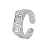 Cluster-Ringe 2024 Europa und Amerika Verkauf von 925 Sterling Silber Unregelmäßige Textur Retro Cool Einzigartiges Design Sinn Offener Ring