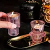 Kerzenhalter 3/6pcs Nordischer Stil transparenter konischer Glashalter für Hochzeit Esstisch Herzstück Dekor Tee Candlestick Ständer