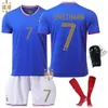 Cup -trui in Jersey nummer Mbappe Football voor het Franse team thuis Griezmann Giroud Belle Jersey