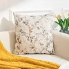 Couvercle de couverture en velours feuille pour imprimer canapé floral salon décoratif taie d'oreiller beige rose gris vert gris