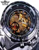 Winner Classic Series Mouvement doré à l'intérieur de Silver en acier inoxydable pour hommes squelette Top Top Brand Luxury Fashion Automatic Watch235830201