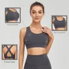 BRAS Women Sports BH stockproof Gym Fitness Vest Wide Shoulder Strap Yoga Underwear Front Zipper Brassier Crop Top Plus Size 5xl