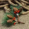 Fleurs décoratives plantes artificielles fausse aiguille de pin pour les couronnes de Noël de bricolage de décoration de mariage simulation de flocon de neige