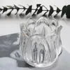 Candle Holders 4pcs Glass Tulip Flower Tealight Holder Stand