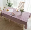 Tkanina stołowa dekoracyjna obrusowa lniana kratowa mączona prostokąta koronkowa okładka jadalnia