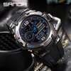 Wristwatches Sanda 6015 Fashion Alarm Mode Sports Hand Clock For Teenagers Multiple Functions Waterproof Luminous Analog Digital Wrist Watch