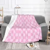 Dekens snoep dekenboard deken deksel flanellen vierkanten roze kanten super warme worp voor sofa slaapkamer quilt
