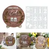 Dekoracja imprezy drewniana runda kalendarz z uchwytem DIY 31 dni odliczanie do Ramadan Eid al-Fitr Ornament Decor Home Decor