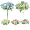 Decorative Flowers Peonies Bouquet Vintage 7 Stems Peony Dining Table Centerpieces Simulation Flower For Wedding Party Home Decoration