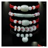 Bracelets de charme industries bijoux de mode corde rouge jade vintage de style ethnique hommes femmes couple bracelet gouttes livraison dh2xr