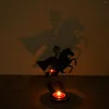 Candlers Halloween Holder Metal Unique Shadow Stand Tealight Bandlestick for Home Table Centropiece Bar Party Decoration
