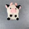 Porte-clés 9cm petit animal vache peluche porte-clés accessoire pendentif anneau