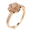 2PCS Wedding Rings Kinel Hot 585 Rose Gold Rings Fashion Rose Flower Natural Zircon Ring For Women Crystal Gift Daily Fine Vintage Wedding Jewelry