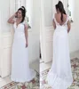 2018 Sexy DeepV Neck Open Back Dresses Plus Size Aptique Lace Beach Stylish with Smoereves Chiffon Bridal Gowns9290390