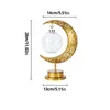 LED Iron Moon Round Round Medelling Modeling Modeling Lamp Decorative Bedroom Holiday Table Amosphère lampe 240403