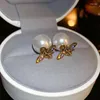 Boucles d'oreilles étalon le charme vintage insecte abeille perle pour femmes tempérament exquis or couleur zircon bijoux de bijoux accessoires