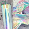 50*95 cm Roll Iridescent Holographic Clear Transparent PVC Fabric Laser Film Rainbow Vinyl Bow Bag Case Craft Handmått material