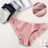 Women's Panties Floral Lace Cotton Women Underwear Briefs Comfortable Female Underpants Solid Color Pantys Lingerie M-XXL 3PCS/Set