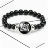 Pulseiras de botão de snap miçangas Black Lives Matter Eu não posso respirar ter um sonho de fios de design de sonho pulseira para mulheres jóias de mensagens d dhocm