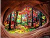 Tapety Streszczenie obraz oleju kamienna ściana lasy 3d Trójwymiarowe duże tło okno mural tapeta