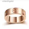 Topkwaliteit 1to1 originele vrouwelijke Designer Ring Carter High Edition 18K Rose Gold Classic Au750 Men Womens V Gold Love Signature Fashion Mode Mode Versatiele Designer Ring