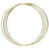 Decorative Flowers JFBL Metal Floral Hoop Wreath Macrame Rings For Wall Hanging Craft And DIY Wedding Deco-Gold Ring 6 PCS