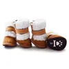 Abbigliamento per cani 4 pezzi/set di scarpe da pet inverno caldo spesse calzature da neve stivali per cucciolo di cagnolini chihuahua orsacchiotto