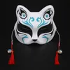 Bemalter japanischer Stil und Wind-Fuchs-Halbgesicht, antike Katzen-Gesichtsmaske, Maskerade, Anime-Maske, Katzen-Gesichtsmaske