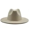 Stingy Brim Hats Classical Wool Felt Wide Fedora Hat Pearl Belt Pink Solid Caps Men Women Winter Derby Wedding Church Jazz 220513 Drop Dh6Cw