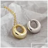 Silver Sier Authentic 925 Sterling Geometric Circle Cionclane a sospensione per donne Nuove Gioielli semplici Mother Gifts Delivery Delivery Delivery Dhbm7