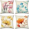 Pillow Pillowcase 40x40cm Pink Blue Yellow Orange Flower Printing Decoration Cover Suitable For Living Room Sofa