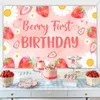 Вечеринка украшения клубника тематическая фон для девочек 1 -й день рождения принадлежности