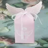 Enveloppe cadeau 20 / 50pcs ange bonbons dragee box chariot cadeaux bacs girl with ruban anniversaire baby shower mariage fête favorise les fournitures