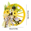 Decorative Flowers Sunflower Wreaths For Front Door Waterproof Artificial Wreath Yellow Flower Unique Decor