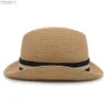 Шляпа шляпы широких краев ковш Мужские летние твердые шляпы Homburg Hat Vintage Fedora Trilby Sunhat Party Peach Travel Outdoor Регулируемый размер YQ240403