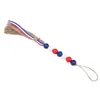 Party Decoration Independence Day Wood Bead Tassels Garlands Farmhouse Rustic Hanging Ornament för 4 juli heminredning