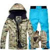 Combinaison de Ski Camouflage chaude pour homme, bottes d'hiver, ensembles de vêtements de neige en plein air, imperméables, coupe-vent, combinaison de sport pour adultes