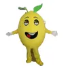 2024 Super schattig citroen fruit mascotte kostuum thema fancy jurk kerst kostuum Halloween mascotte kostuum