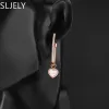 Ohrringe Sljely Fashion Roségold S925 Sterling Silber Rosa Mutter von Perlen herzförmigen Reifen Ohrringen Frauen Monaco Marke Schmuck Geschenk