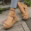 Sandales talon de coin et seme pour femmes été 2024 Chunky Platform Sandles femme grande taille bracelet gladiateur Sandalias Mujer H240403RVGNG