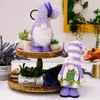 Feestdecoratie lente kabouterdecor dwerg zachte gezichtsloze pluche pop voor gelaagde lade -decoraties Home Purple Lavender Gnomes