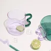 Weingläser, farbige Glasbecher, originelles Design, bunt, gewellter Ohrbecher, handgefertigt, einfache Welle, Kaffeetasse, Wasser