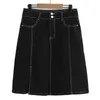 プラスサイズの女性スカート2023夏のファッションスリムブライトラインストレッチデニムボトムズ特大のカーブ服T5423090 240328